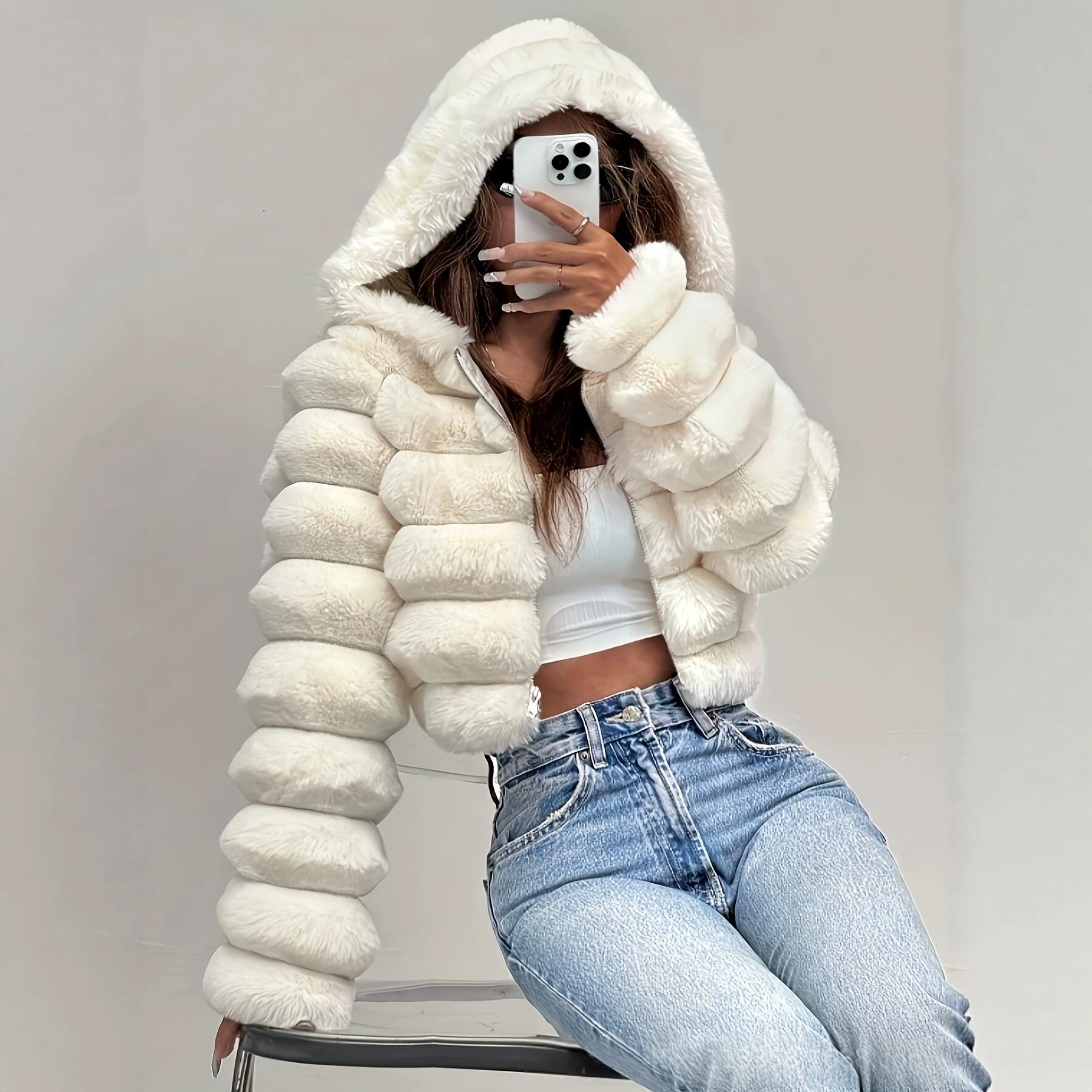 European And American-style Faux Fur Coat For Women