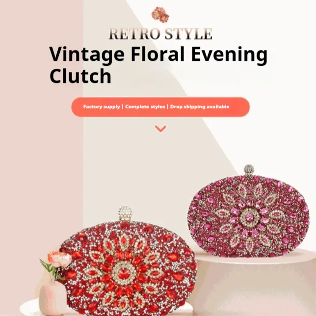 European And American Womens Evening Clutch Diamond-embellished