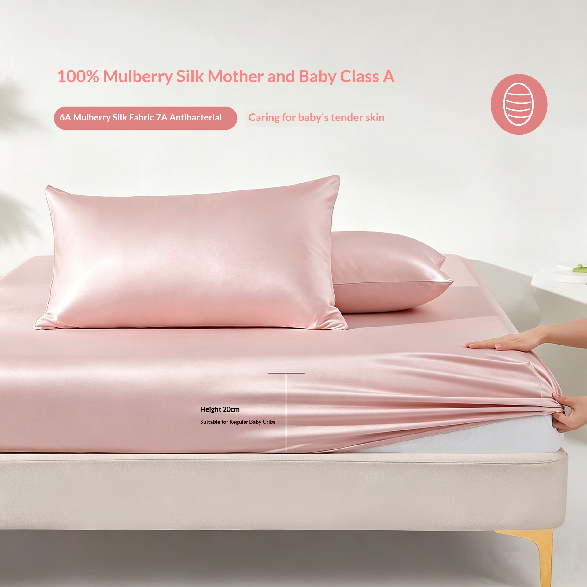 Silk Skin Friendly And Luxuriousmaternal And Baby Grade Fitted Sheet