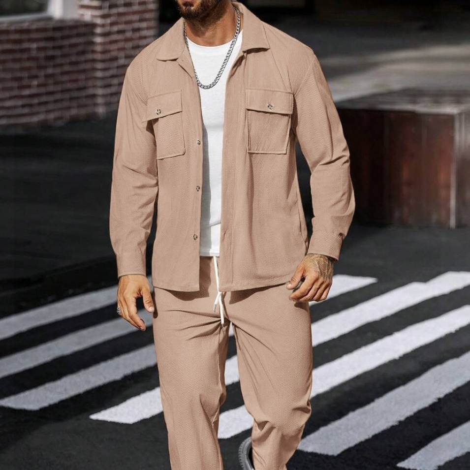 Men's Casual Sports Jacket And Straight-leg Pants Two-piece Set