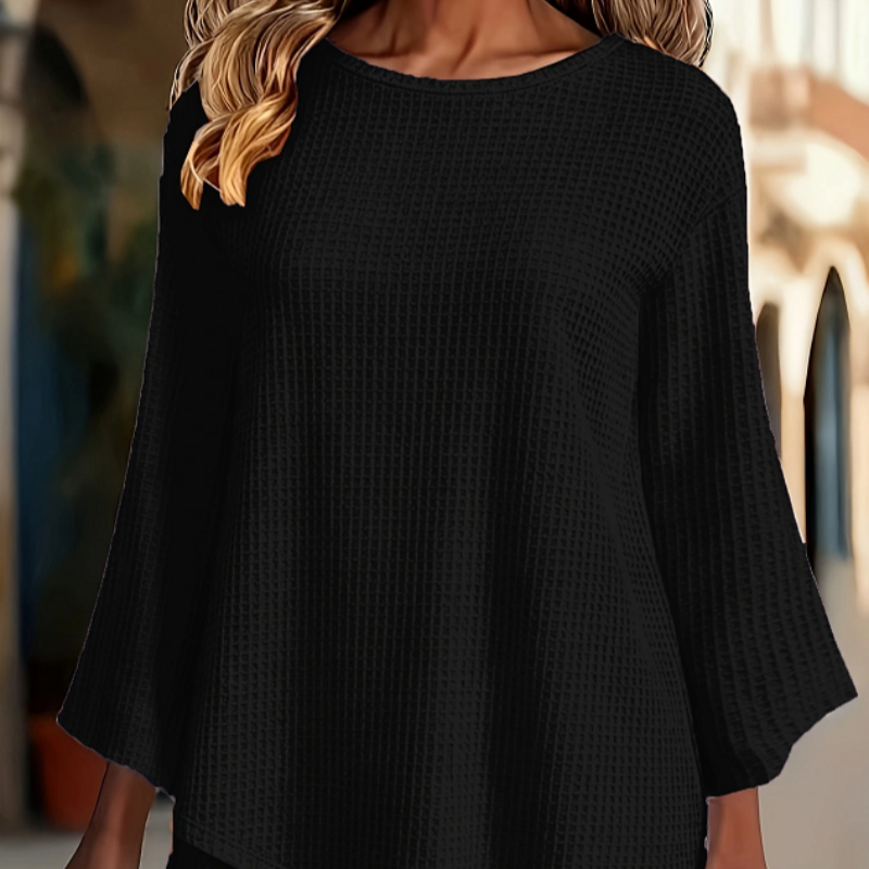 Printed V-neck Long-sleeved Women's Top