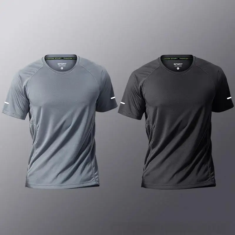 Ice Silk Summer Thin Sports Short-sleeved Shirt