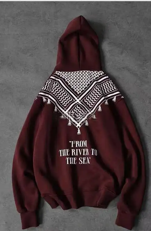 Solid-color Digital Letter-embossed Print Hooded Sweatshirt With Pockets