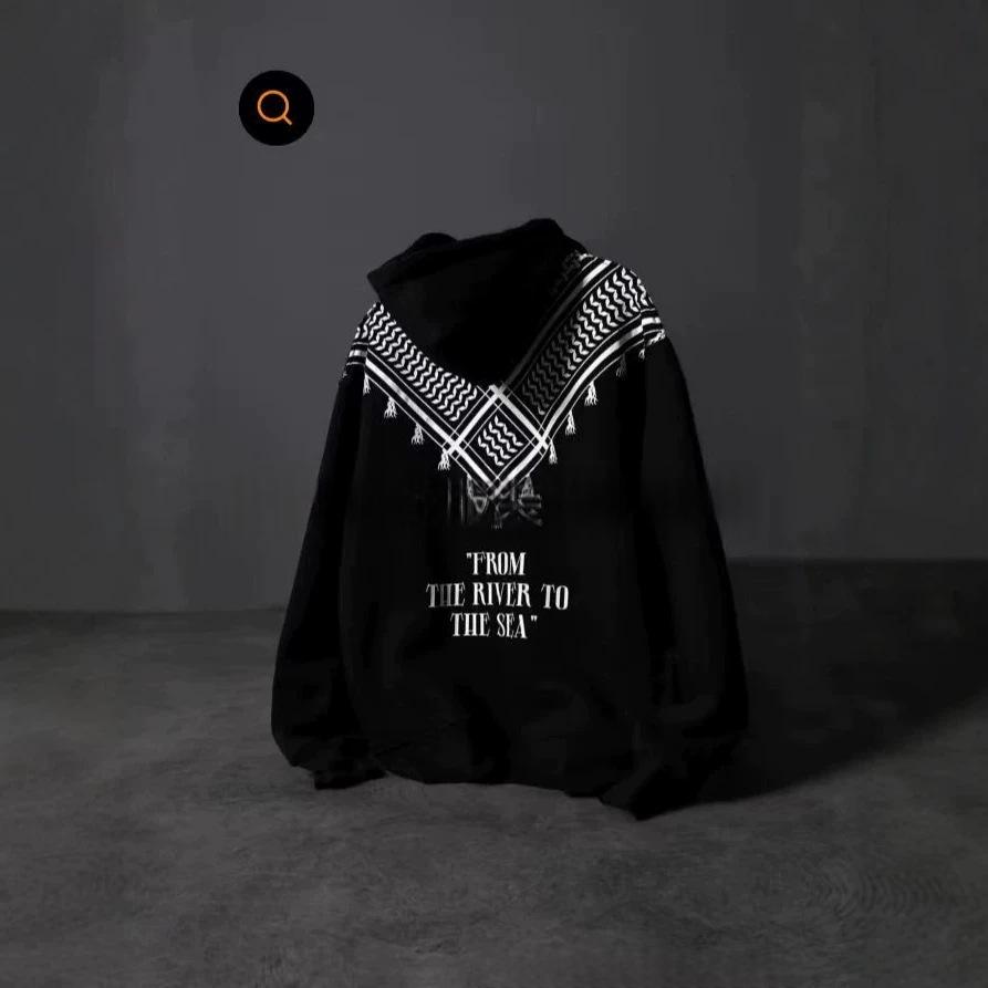 Solid-color Digital Letter-embossed Print Hooded Sweatshirt With Pockets