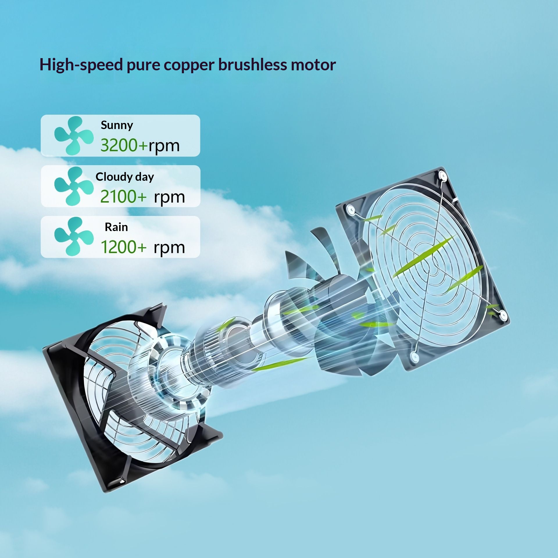 Solar Cooling Fan Household Punching-free