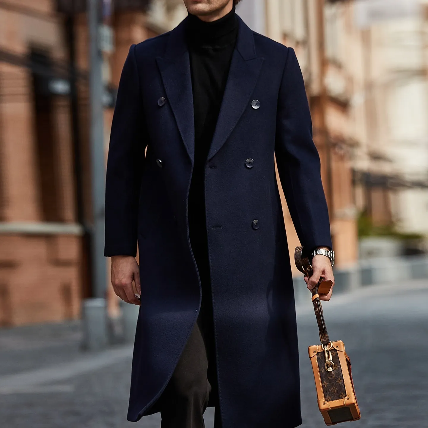 Double Breasted Wool Men's Coat Jacket