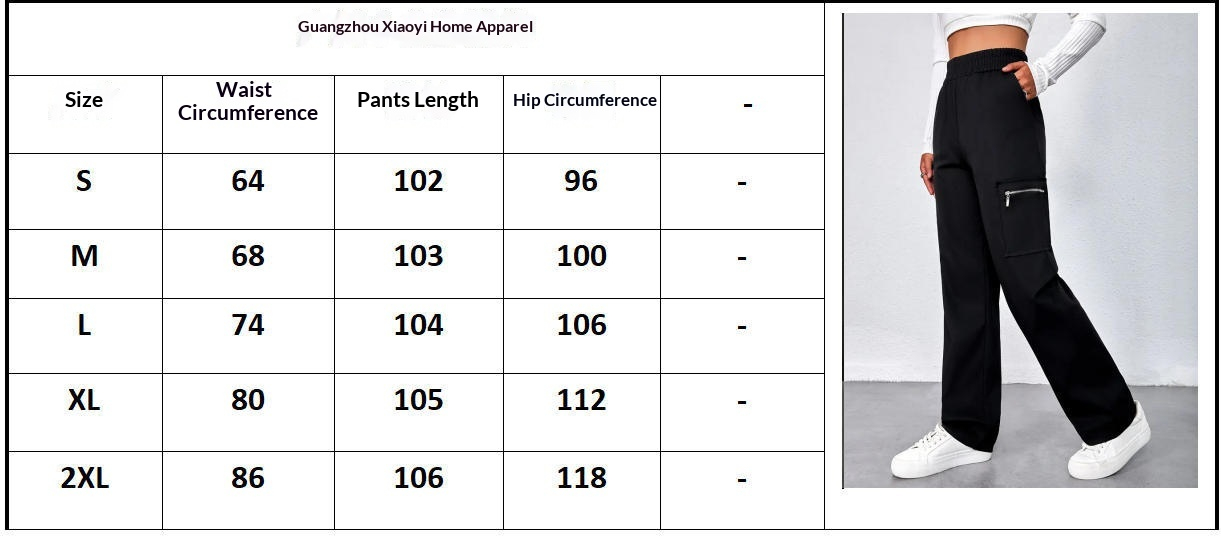High Waist Straight Leg Trousers - Size Chart