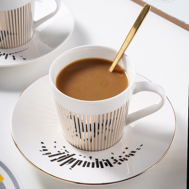 Creative Moer Stripe New Six Models Physical Dynamic Reflection Ceramic Coffee Cup