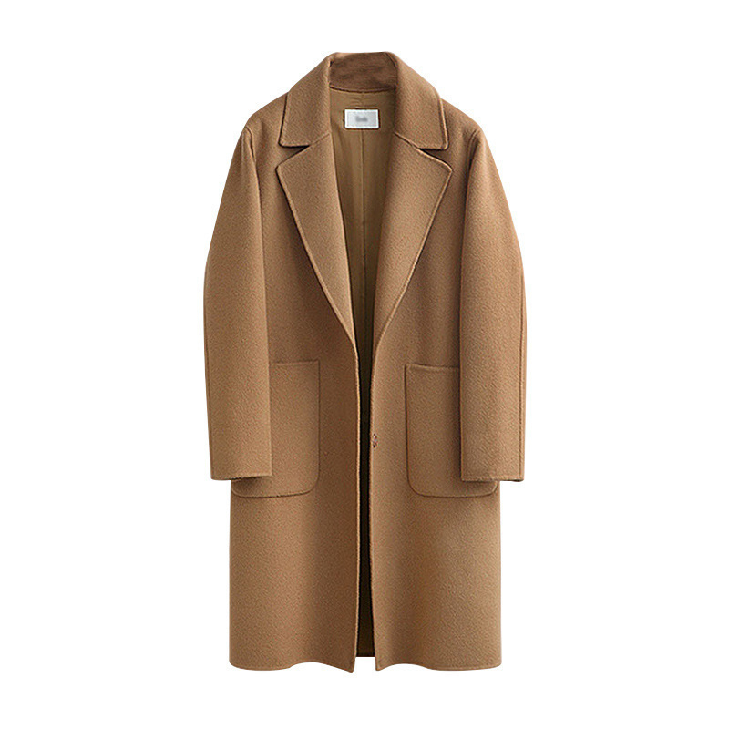 Long Loose-fitting Wool Coat For Women Wool Outerwear