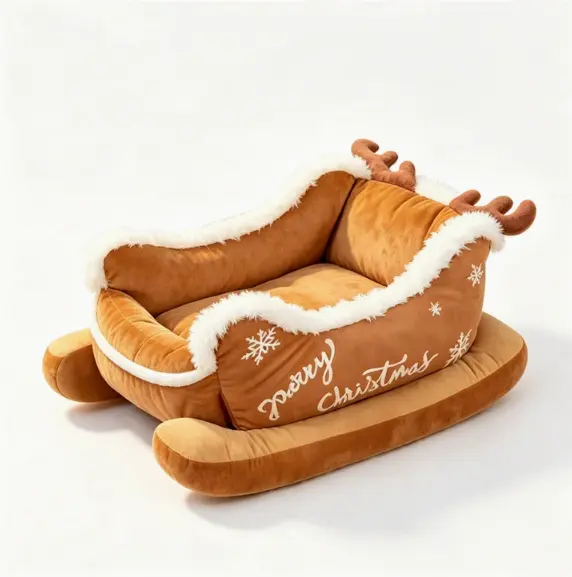 Christmas Sled Kennel Pet Bed