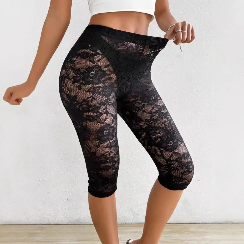 Womens Summer Suspender Lace See Through Sports