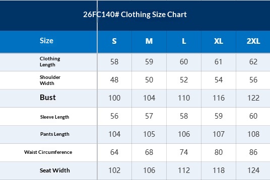 Original supplier sizing reference