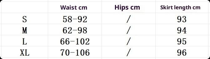 Size chart - Cotton-Linen A-Line Maxi Skirt with Lace-Up Detail for Women