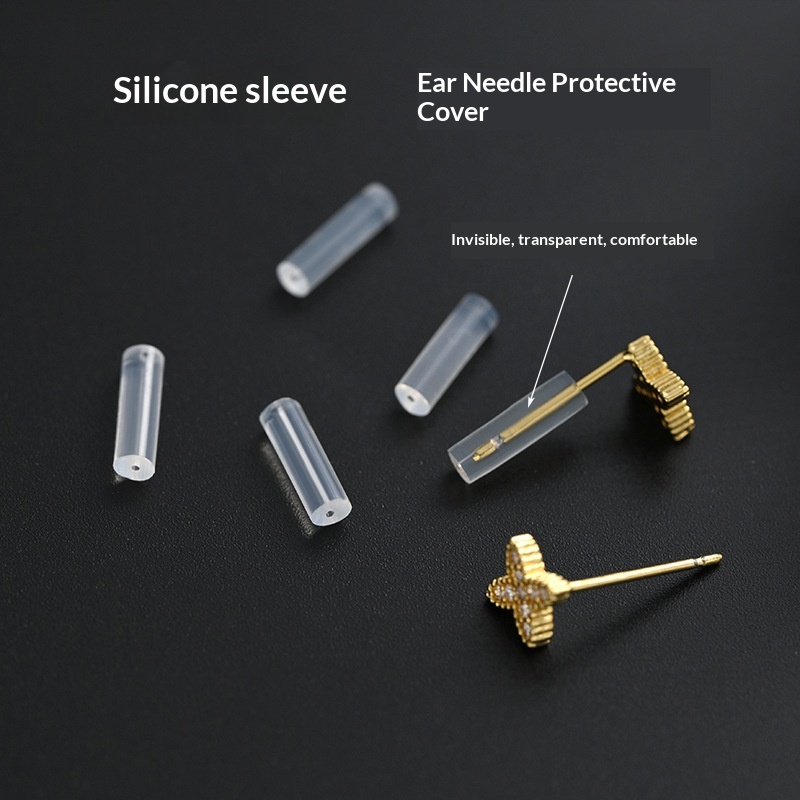 Transparent Silicone Ear Stud Sleeves