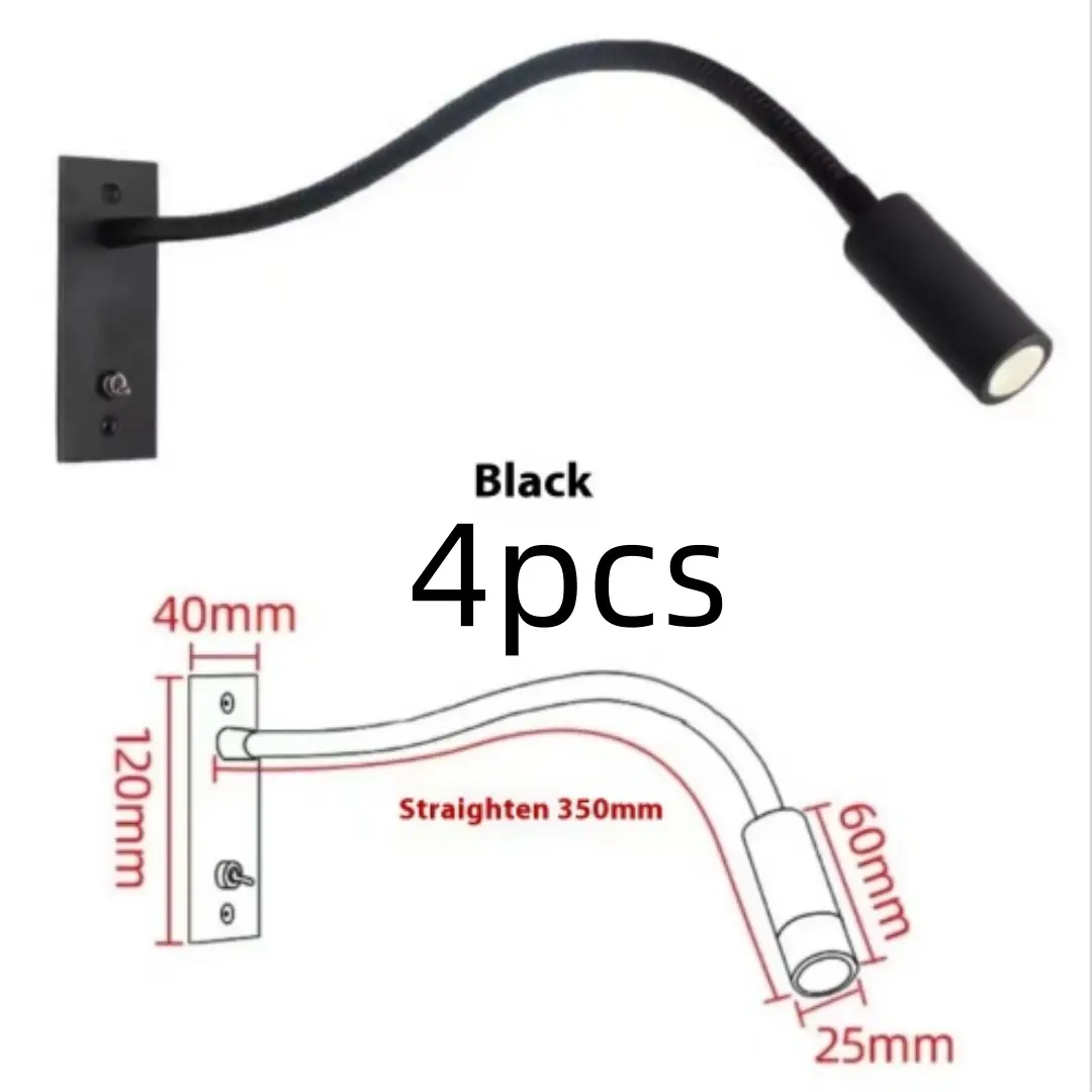 Embedded Bedroom Bedside Hose Wall Lamp