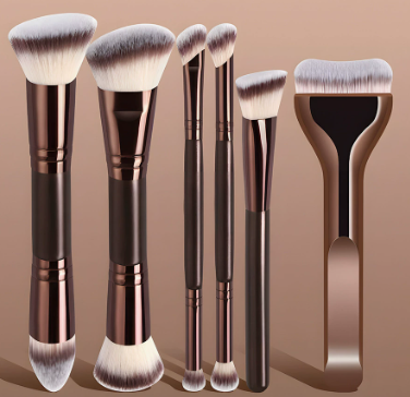 Coffee-colored Makeup Brush Beauty Tool 6 piece Set
