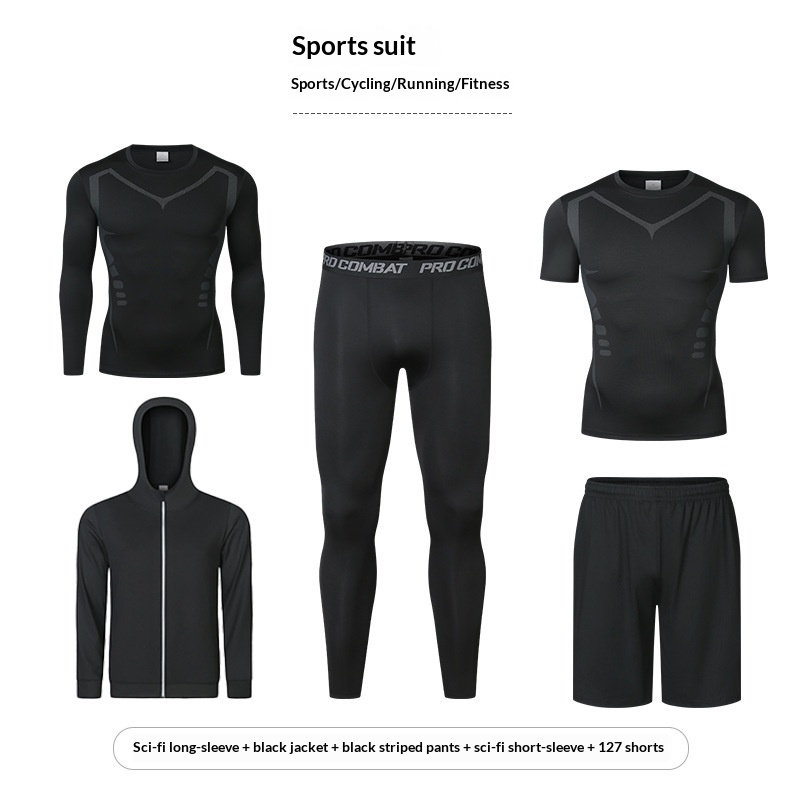 Mens Quick-Drying Breathable High-Performance Fitness Set
