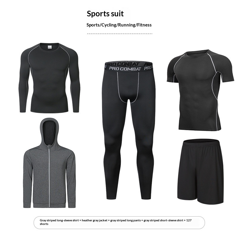 Mens Quick-Drying Breathable High-Performance Fitness Set