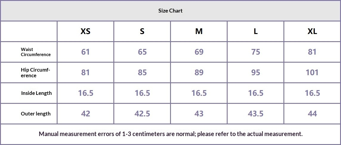 Size chart - High-Waist Stretch Denim Capri Pants for Women
