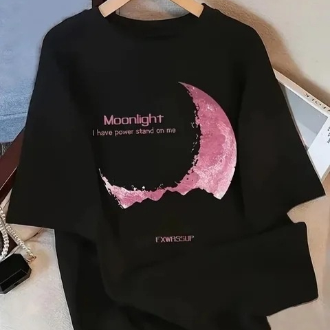 Womens Short-sleeve T-shirt With A Moon