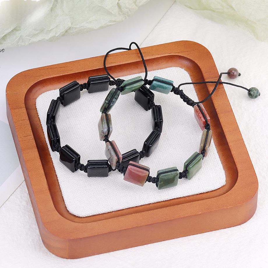 Natural Stone Bracelet Adjustable Hand-woven Bangle