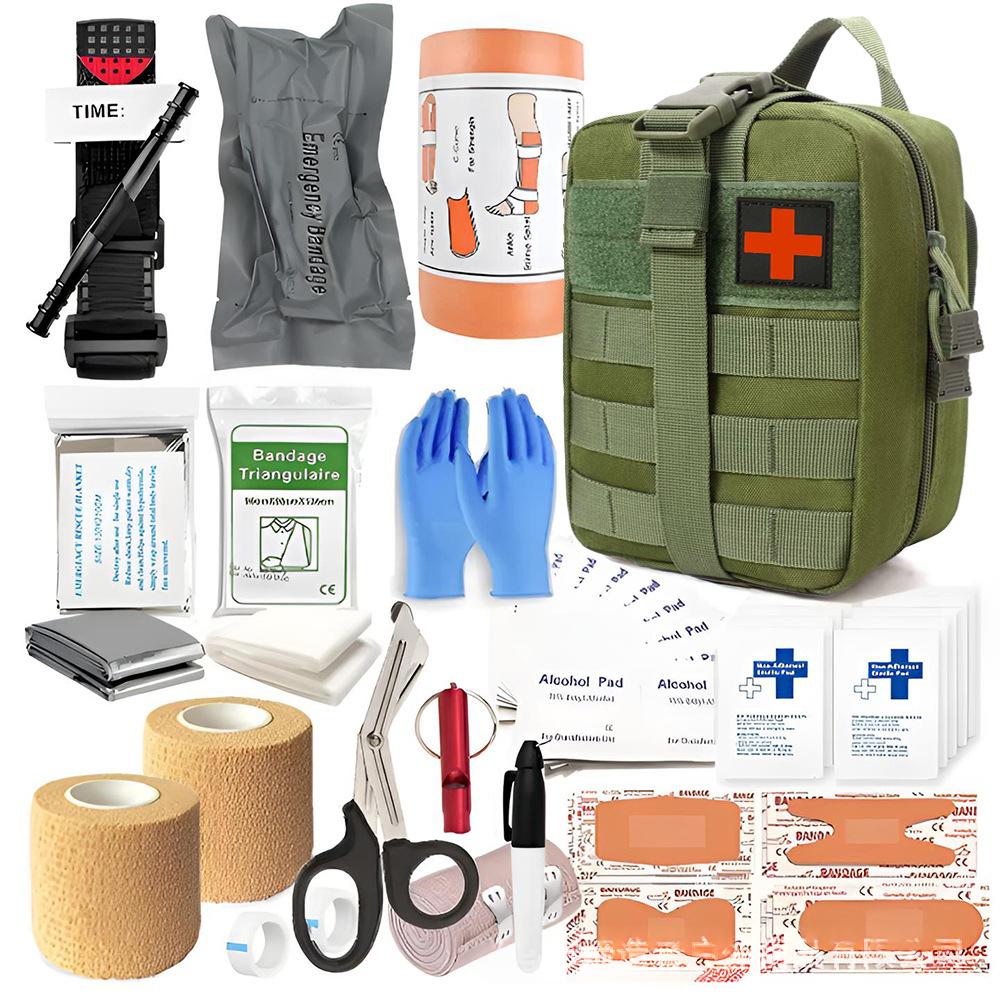 Outdoor survival tool first aid kit (black)