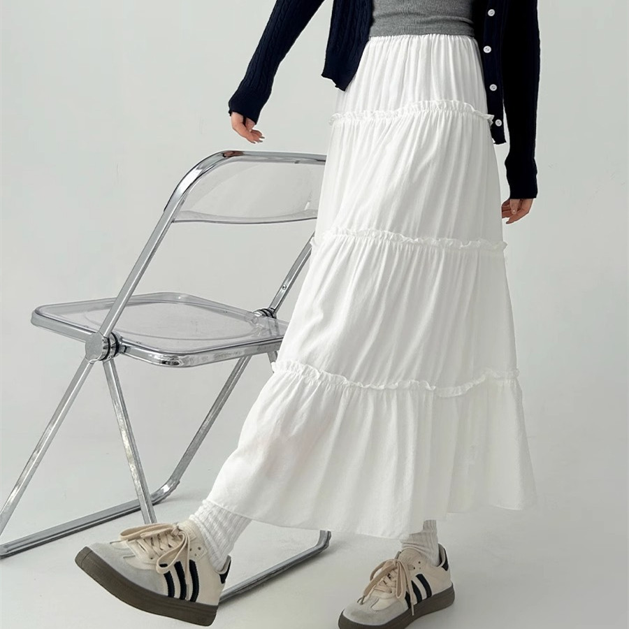 Mid-length Skirt Womens Tiered Skirt Midi Skirt