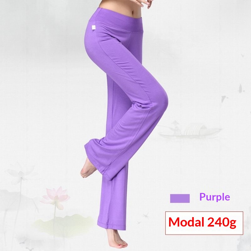 Womens Solid-Color Modal Yoga Pants 4