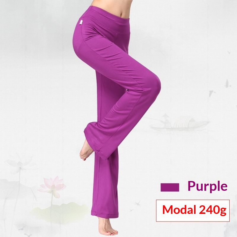 Womens Solid-Color Modal Yoga Pants 3