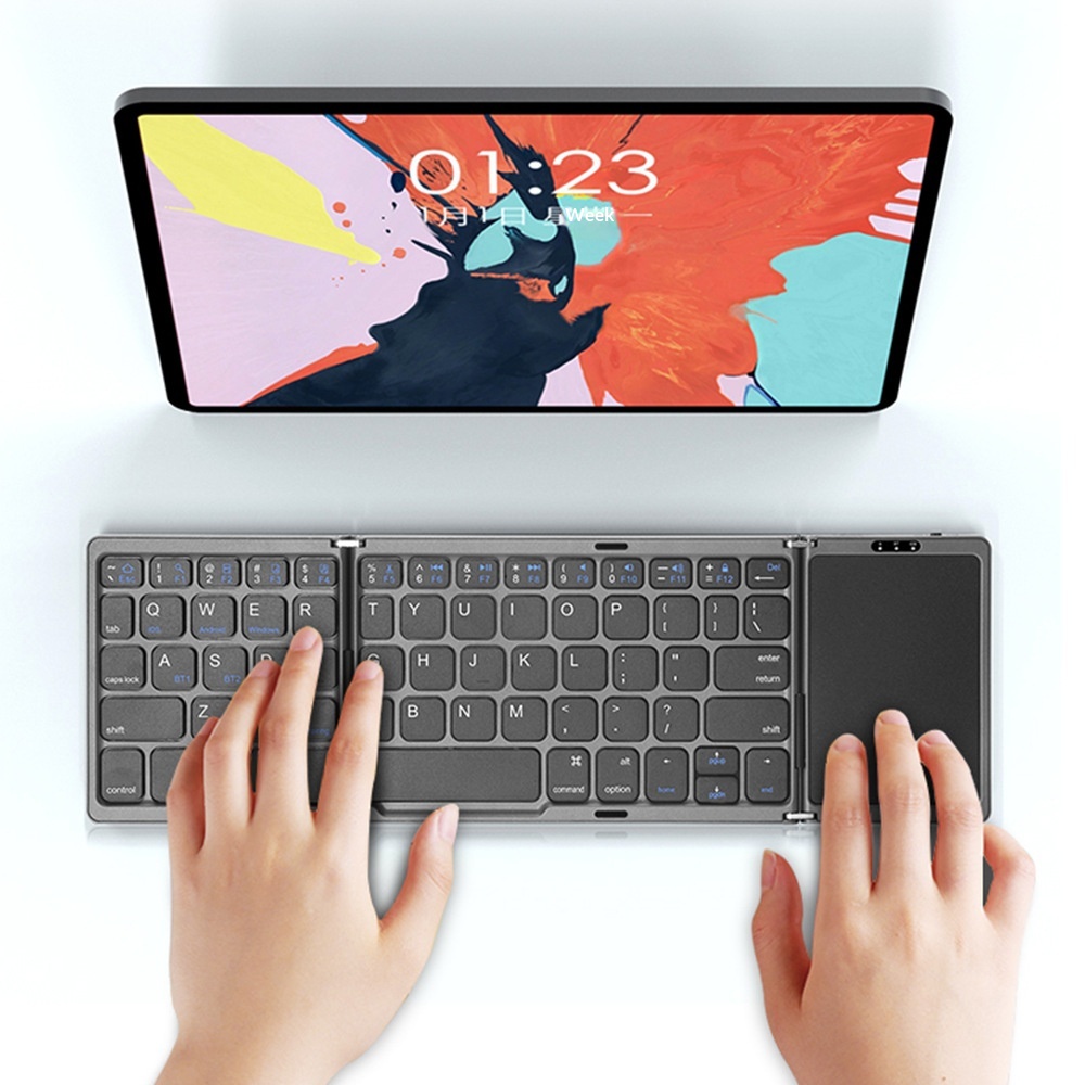Smart Tri-Fold Keyboard Laptop Tablet Wireless Touch Keyboard
