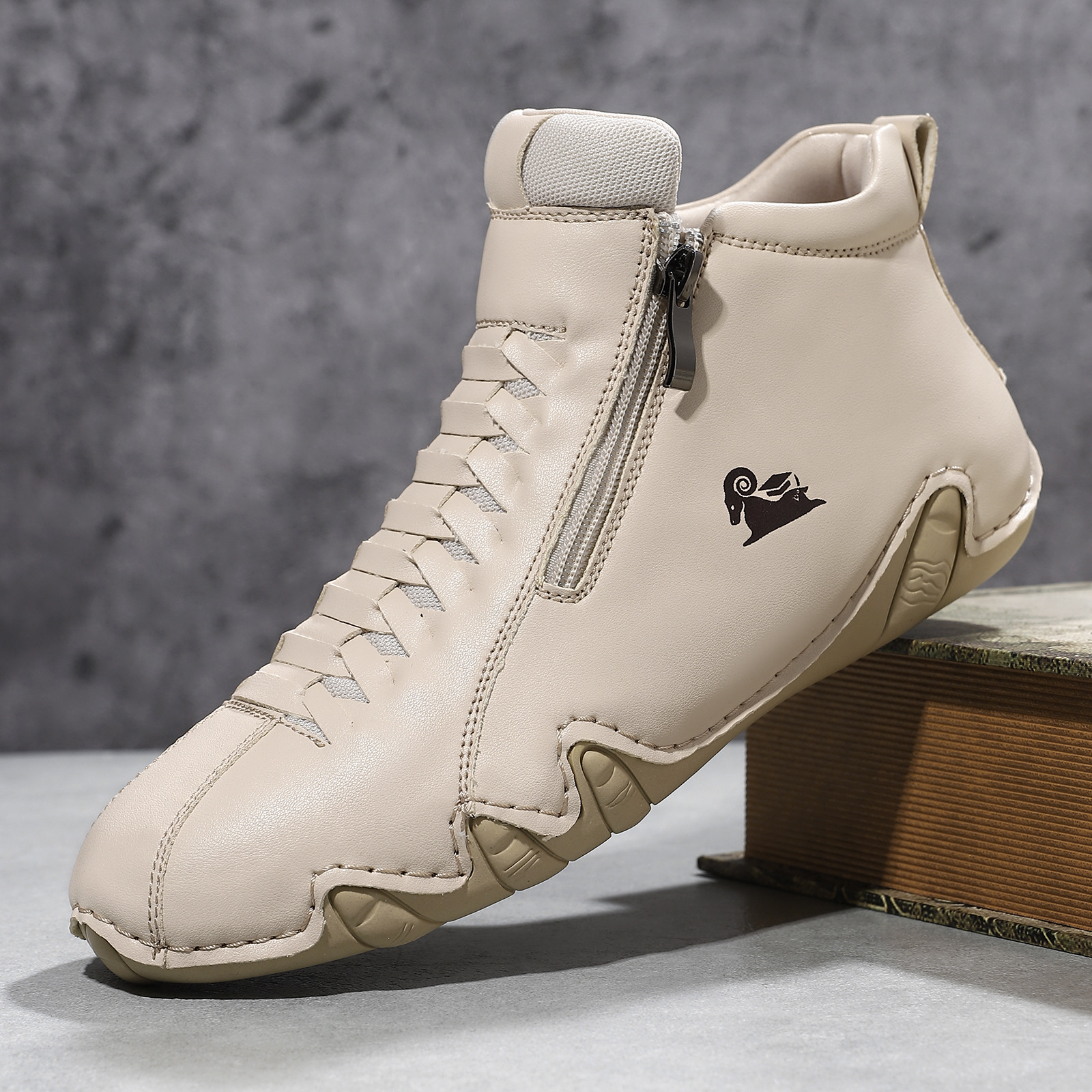 Women's suede lace-up flats – lifestyle shot worn outdoors