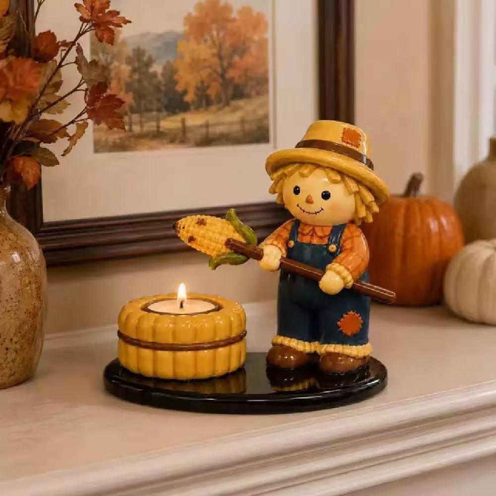 Halloween Campfire Tealight Holder Multi-Purpose Resin Candle Holder Figurine Reusable Craft Figurine Ornaments Gift For Friend