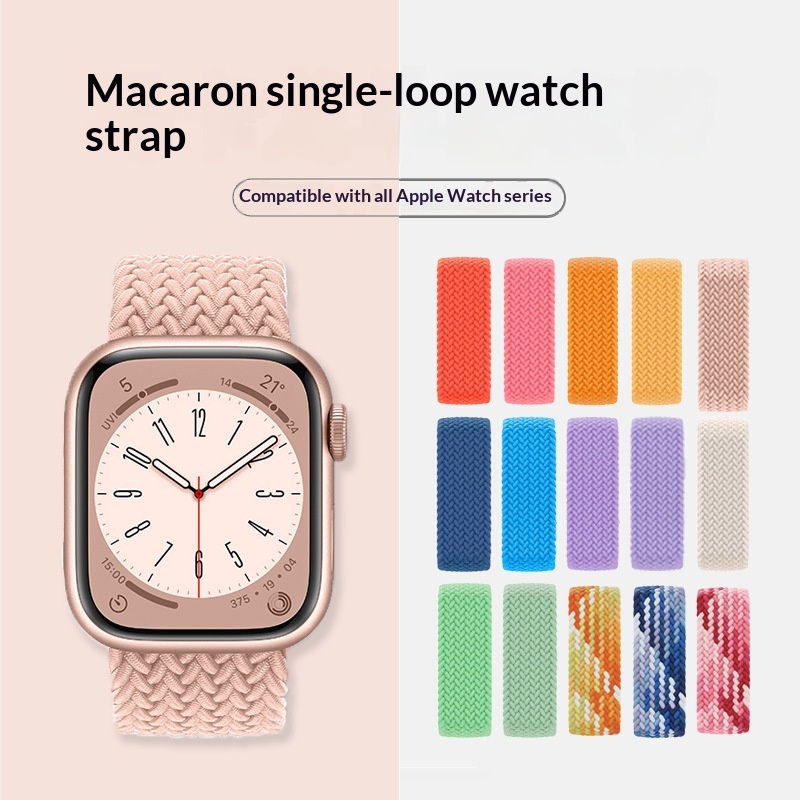 Single-loop Nylon Braided Watch Strap In Macaron Colors