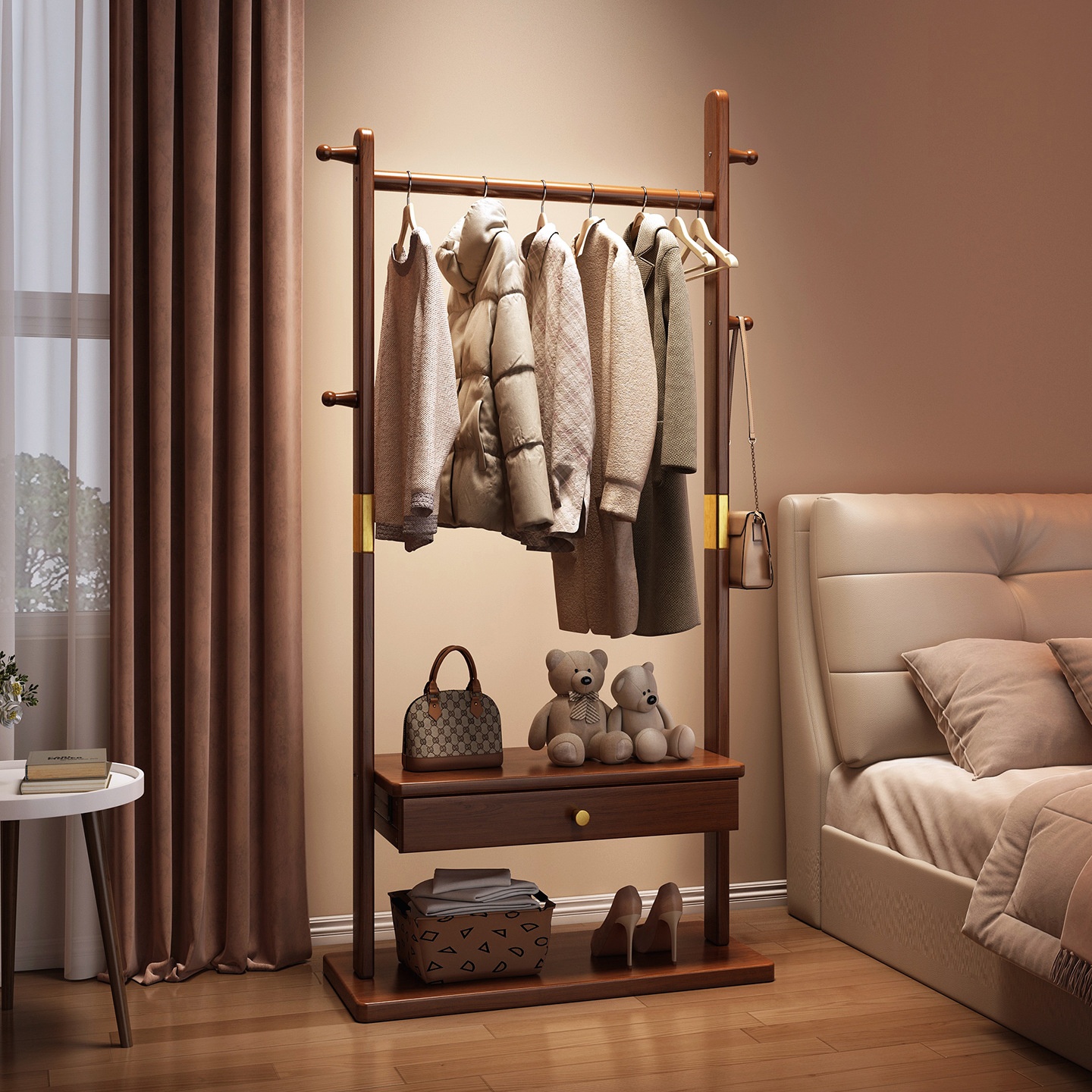 Bedroom Bag Rack Saves Space And Doubles As A Clothes Hanger