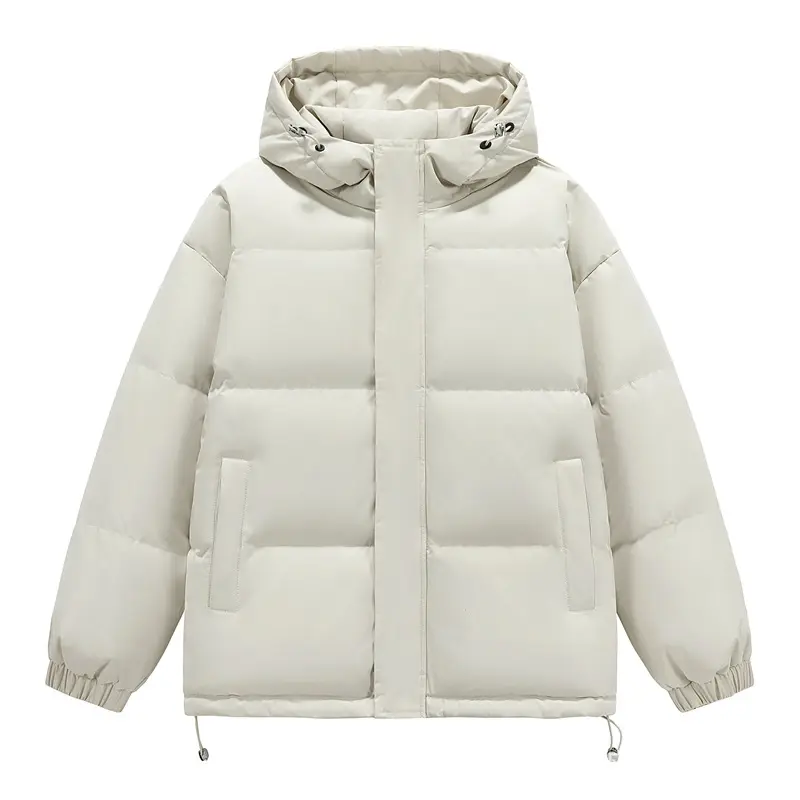 Couples Drop-shoulder Hooded Puffer Jacket