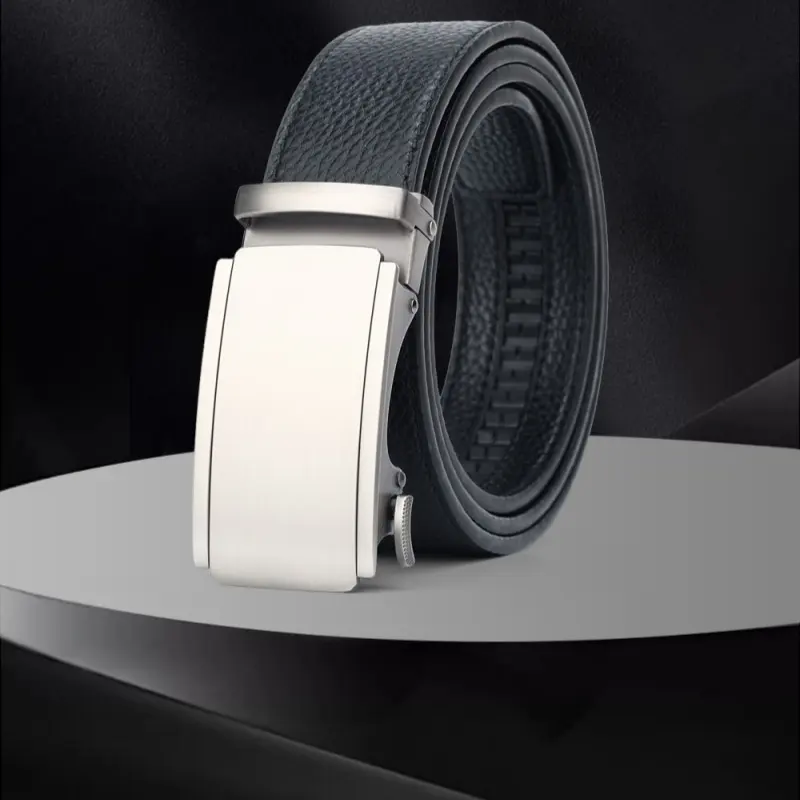 Mens High-end Automatic-buckle Leather Belt