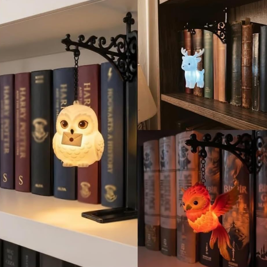 Hanging Magical Owl Bookshelf Lamp Ornament