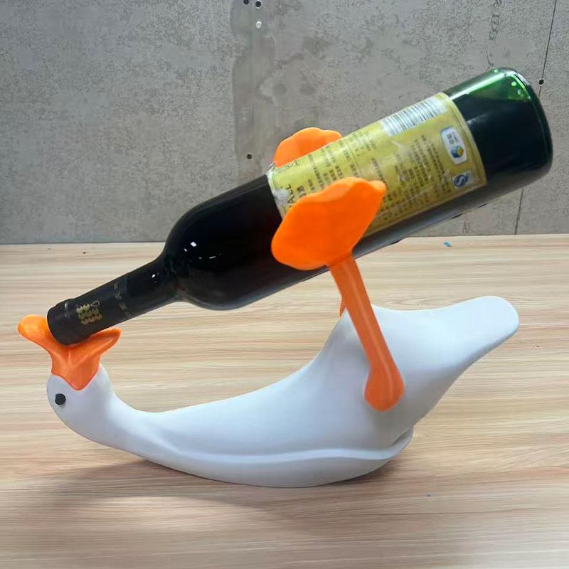 Swan Wine Bottle Holder Decorative Metal Rack for Kitchen Counter 2