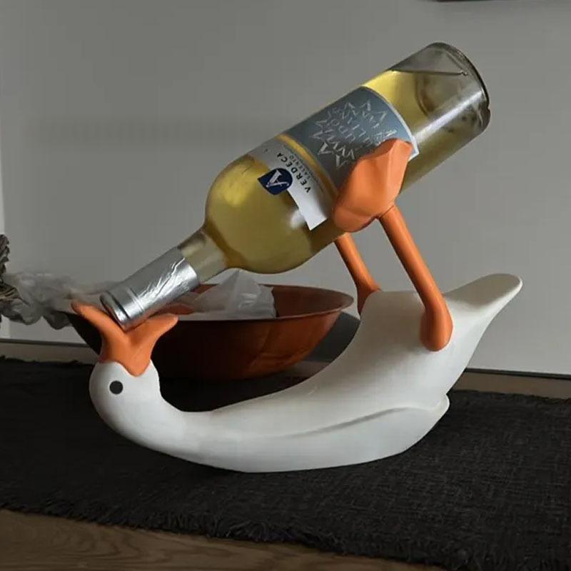 Swan Wine Bottle Holder Decorative Metal Rack for Kitchen Counter 5