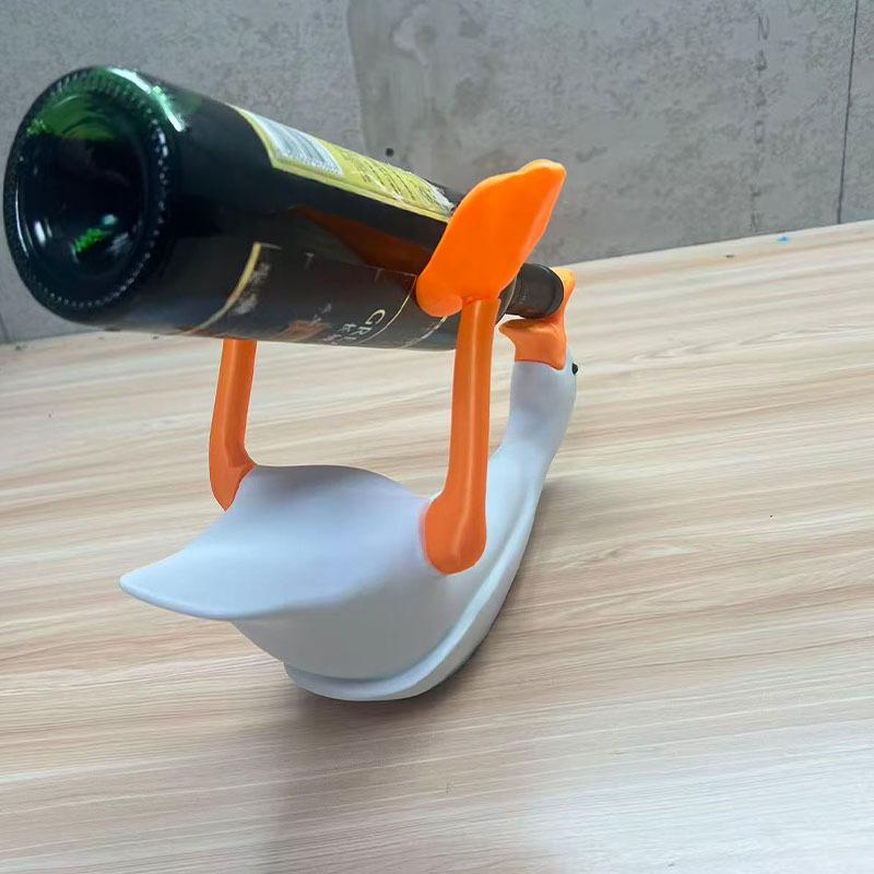 Swan Wine Bottle Holder Decorative Metal Rack for Kitchen Counter