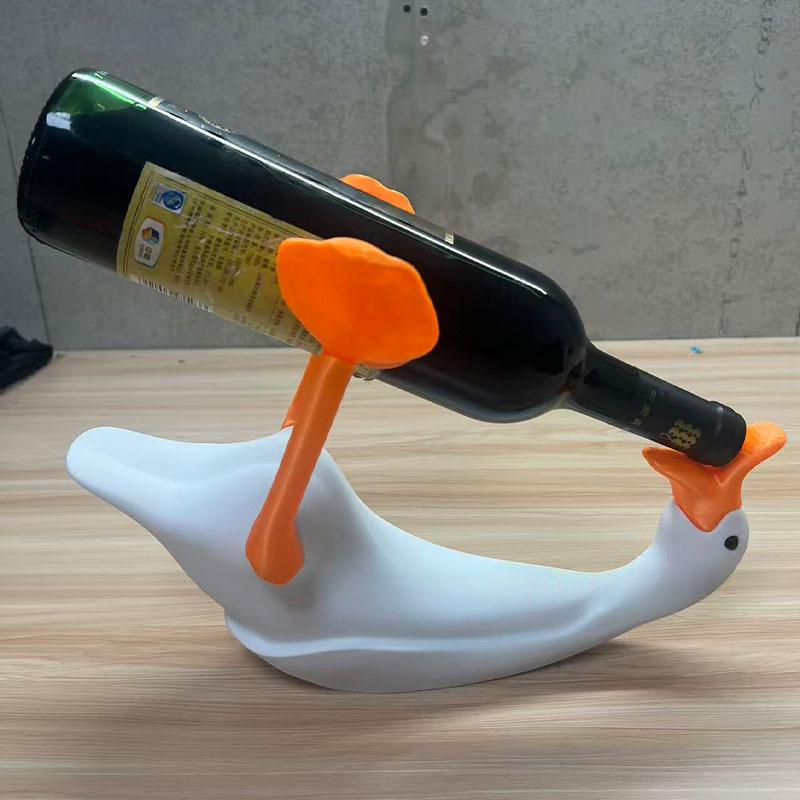 Swan Wine Bottle Holder Decorative Metal Rack for Kitchen Counter 6