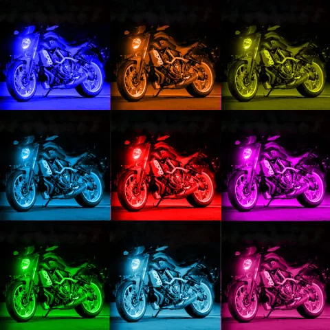 One-to-Twelve Bluetooth App-Controlled Motorcycle Ambient Lighting