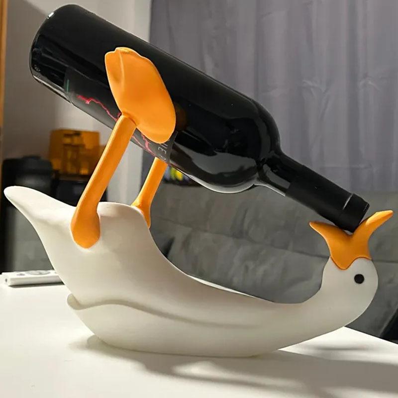 Swan Wine Bottle Holder Decorative Metal Rack for Kitchen Counter 3