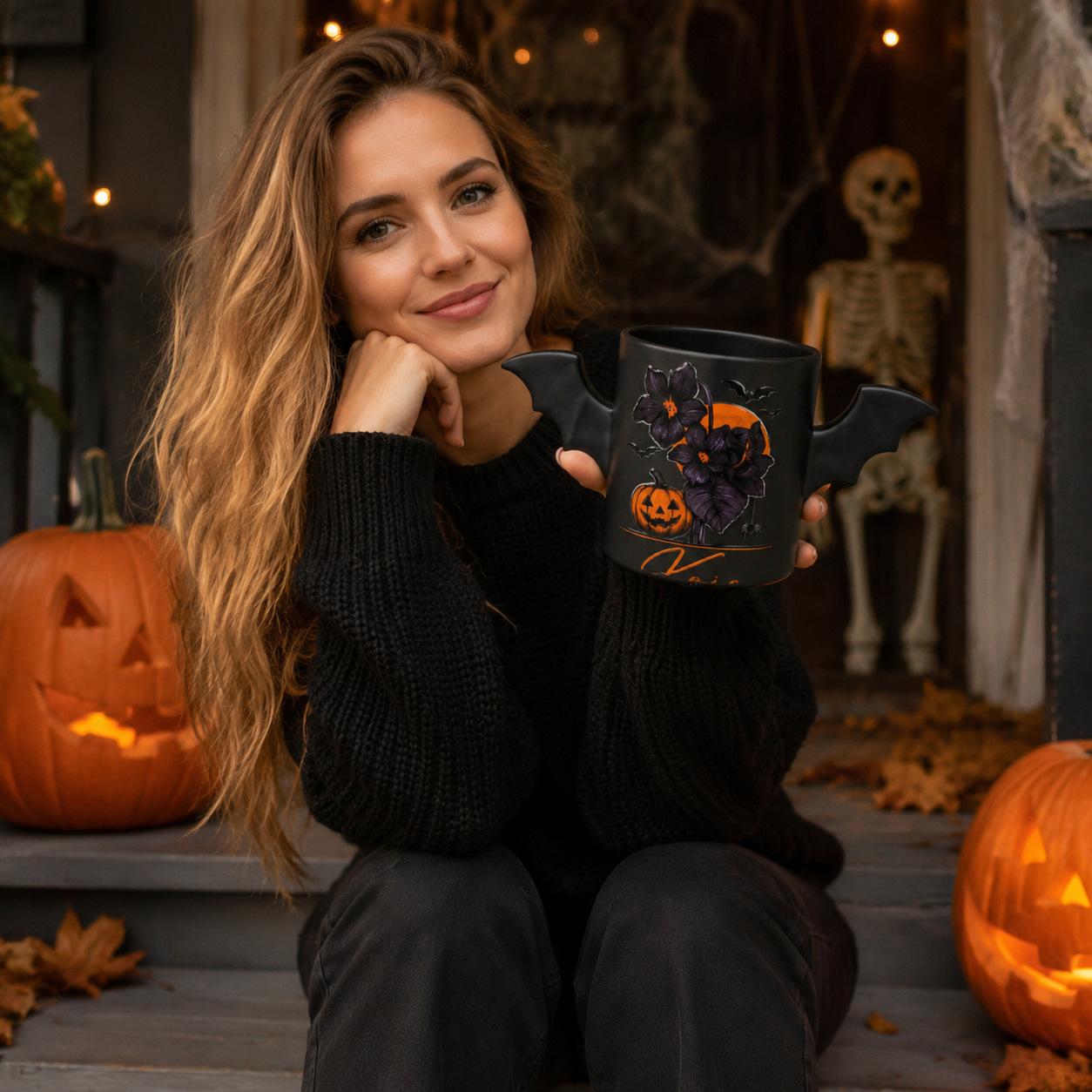 Unique Halloween Coffee Mug (Black-11oz)