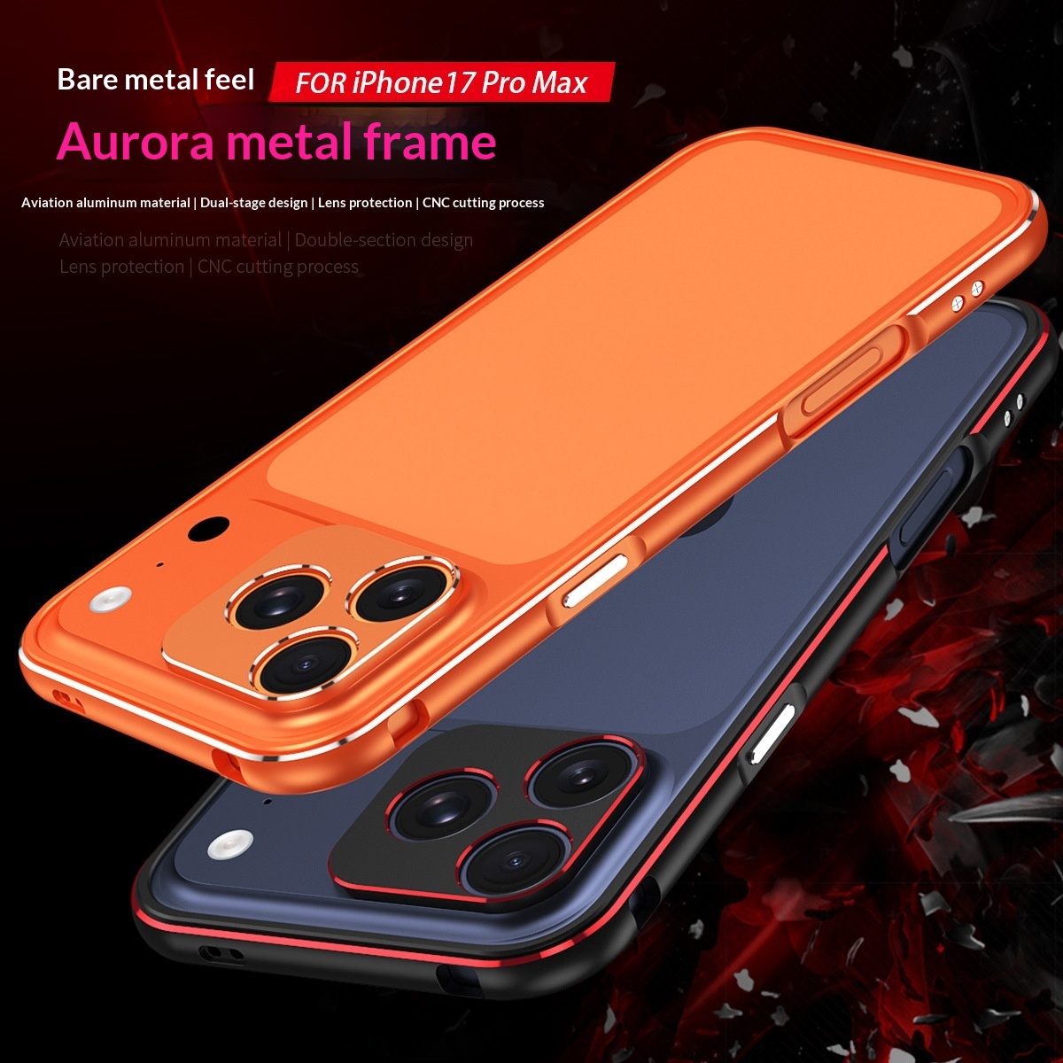 17Promax Metal Frame Phone Case With Screw Locks