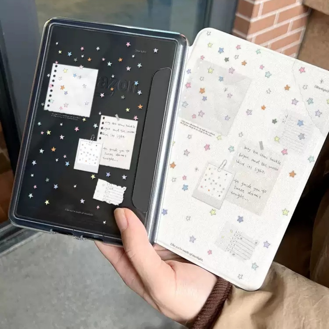 Acrylic Transparent Painted Single-bottom E-reader Protective Case