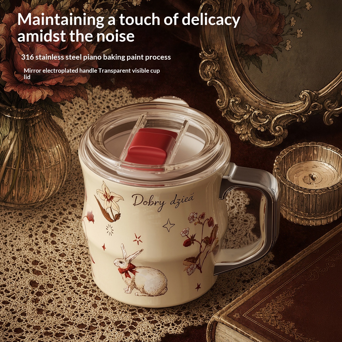 Tea-infusing Cup With Lid Insulated Coffee Mug