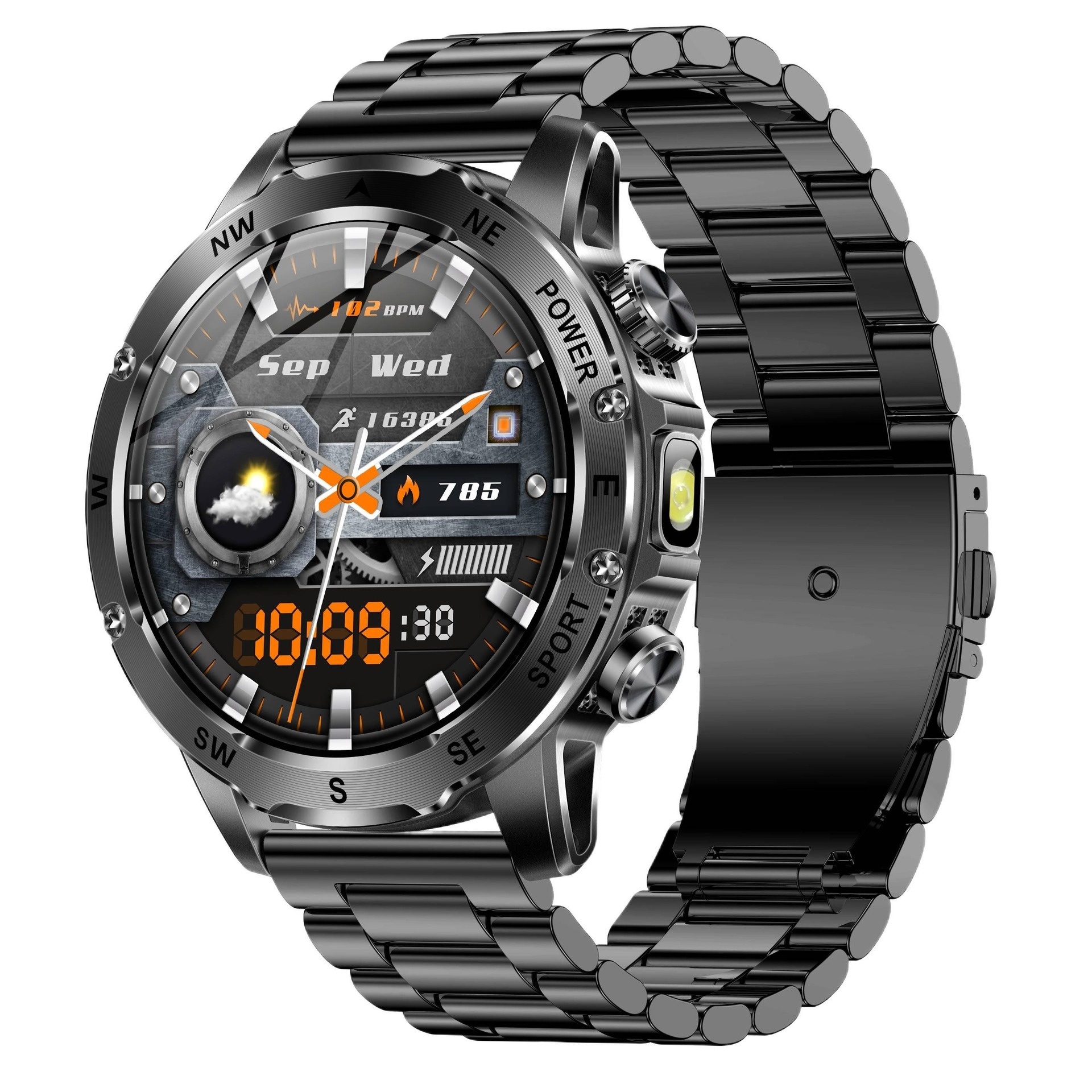 Sports Mode Heart Rate Monitoring Sleep Monitoring Smart Black Steel