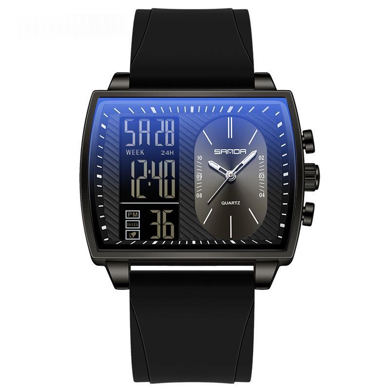 Mens Multifunctional Luminous Waterproof Watch 6238 Silicone All Black