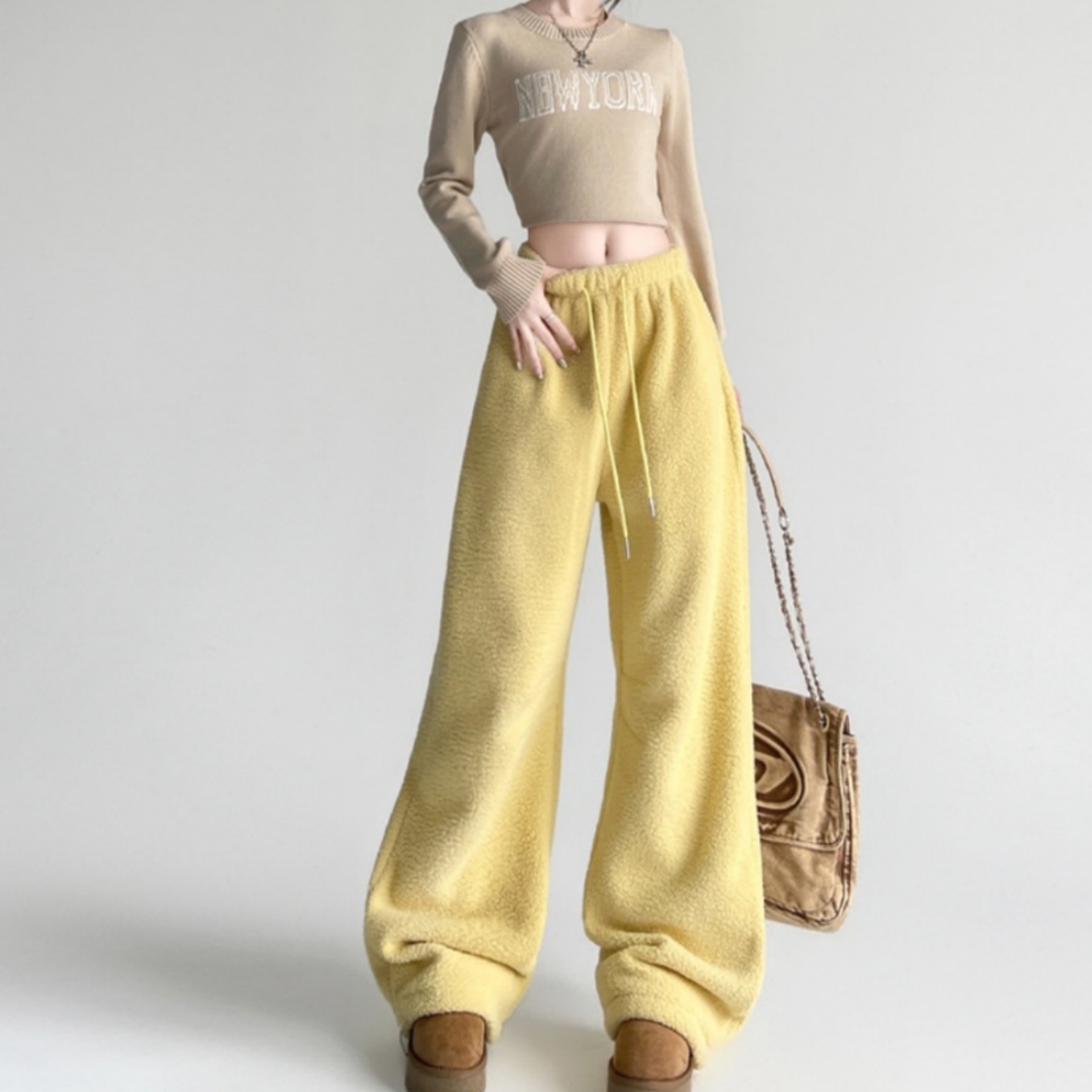 Double-sided Fleece High-Waisted Trousers